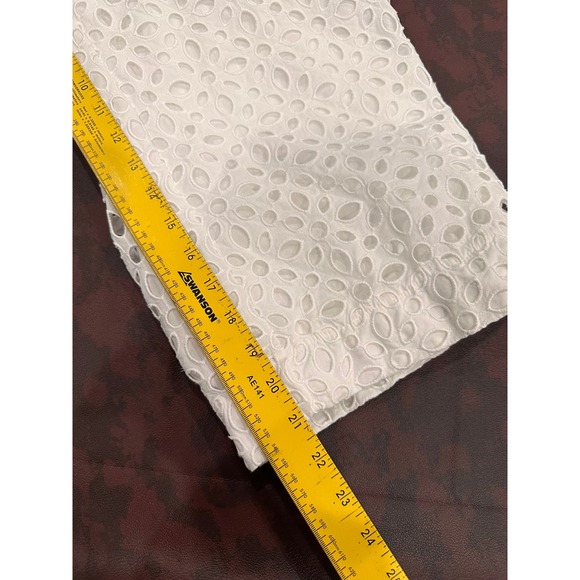 J. Crew White Eyelet Flutter Sleeve Cropped Jumpsuit Pants Size 4 - Picture 9 of 9